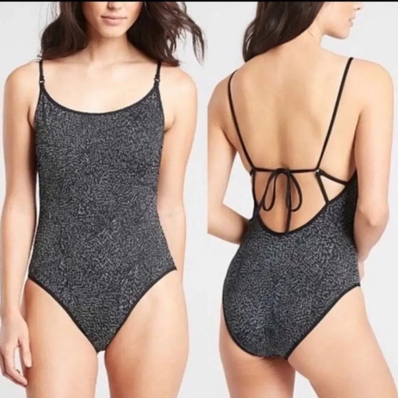 ATHLETA Black Sands‎ One Piece Tie Back Swimsuit - Picture 1 of 6